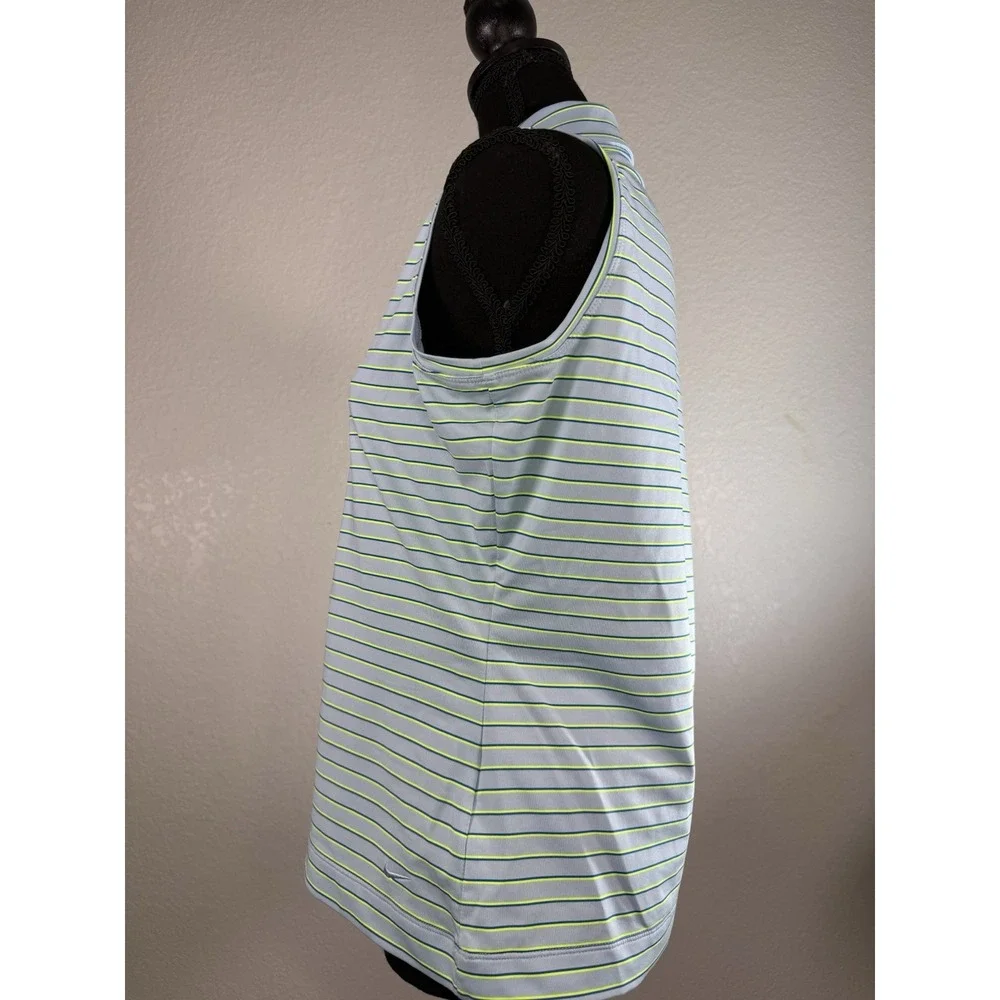 Nike Golf Polo Shirt Striped Embroidered Logo Blue Short Sleeve Women Medium‎